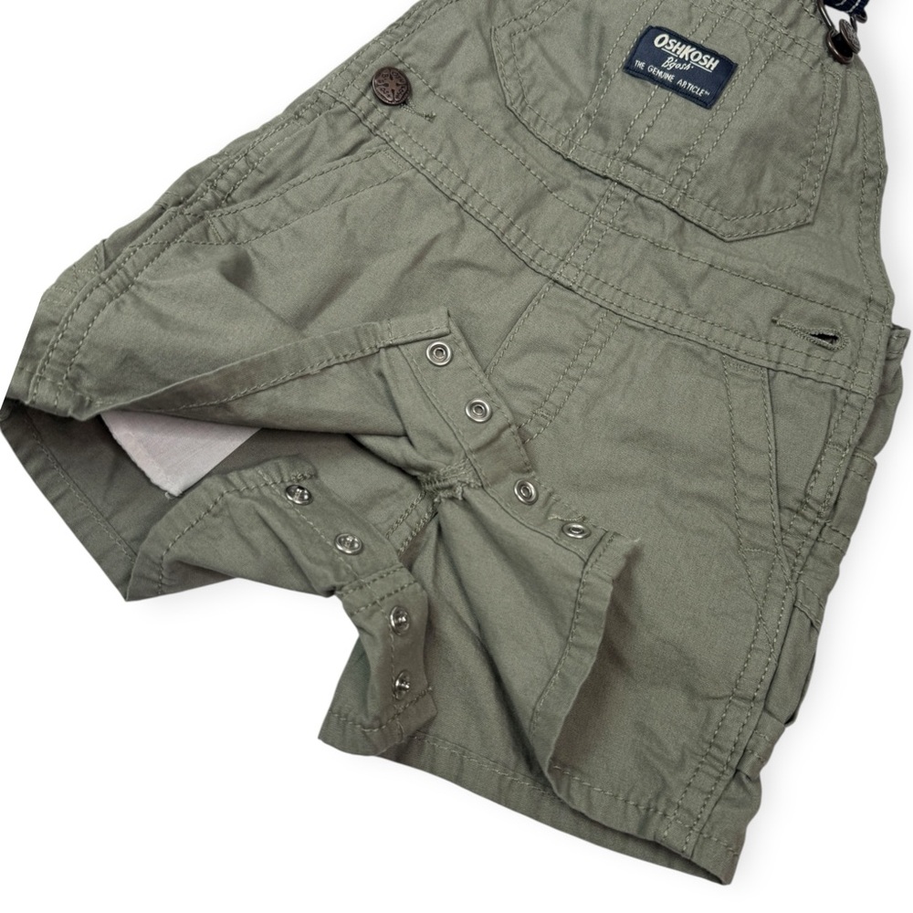 Oshkosh Baby Boy Overall Shorts in Green - Picture 3 of 11